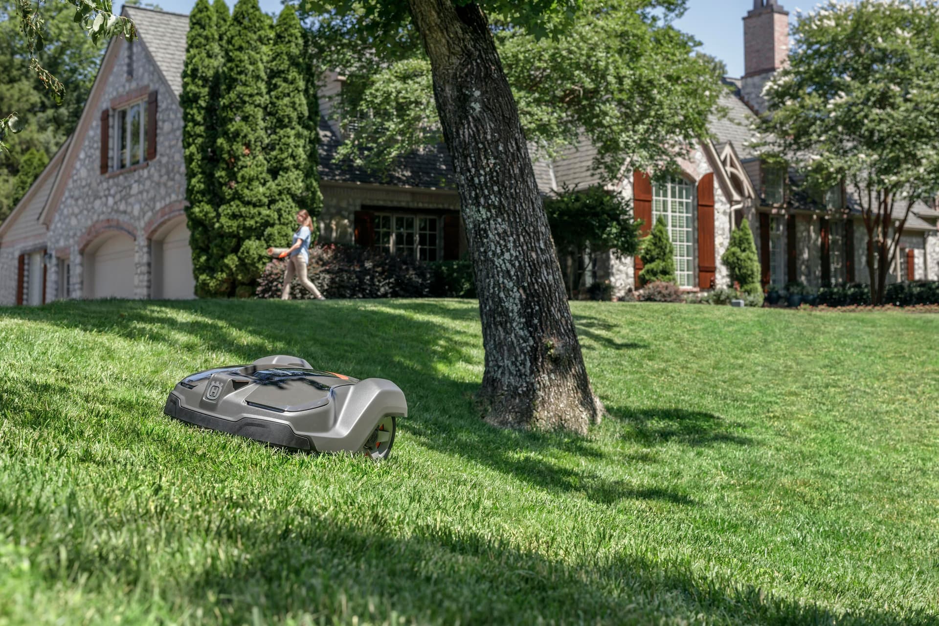 Automower in large backyard